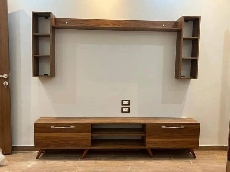 Wood-finish television unit
